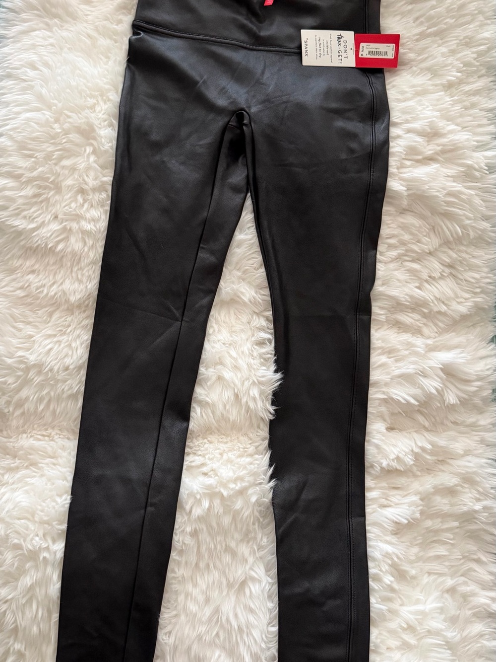 SPANX Faux Leather High-Rise Jeggings - Black